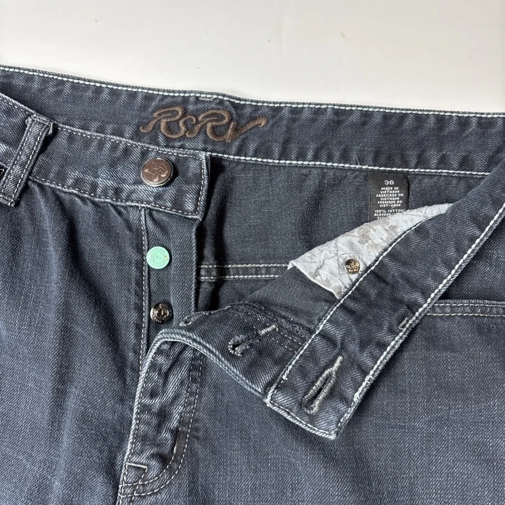 Y2K RSRV woven pocket ‎ Button fly Mens Jeans Blue 36x32
